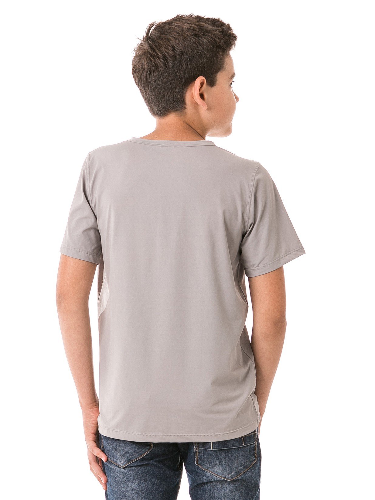 infantil masculinas t shirt curta ice cinza costas b