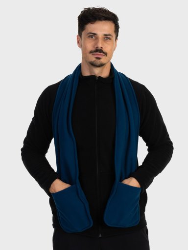 cachecol fleece com bolso masculino extreme uv azul c