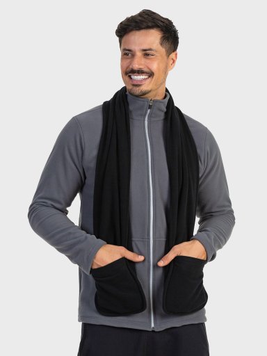 cachecol fleece com bolso masculino extreme uv preto c