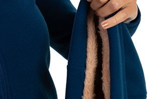 quadro gorro touca fleece para frio feminino extreme uv azul detalhe