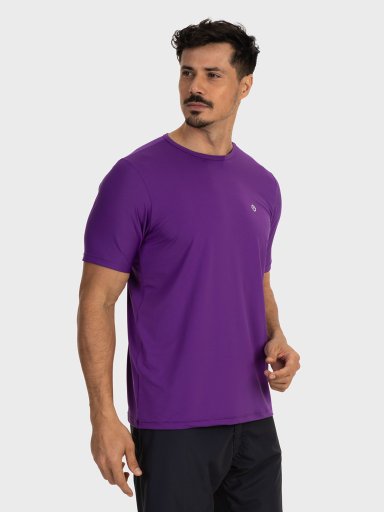 camiseta basic masculina com protecao solar manga curta extreme uv new dry roxo lateral c n