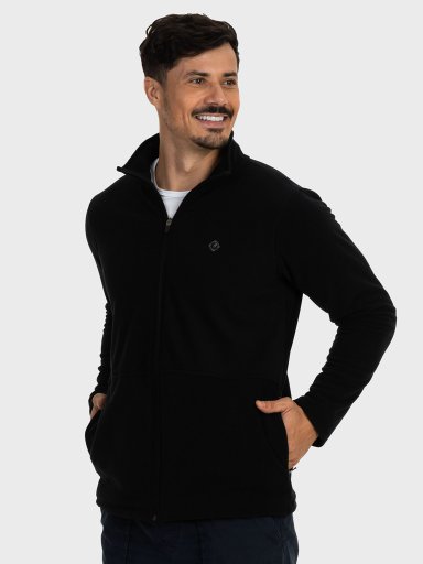 casaco masculino fleece preto lateral c n