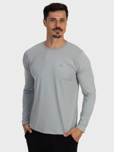 masculina t shirt longa new dry cinza claro lateral c n