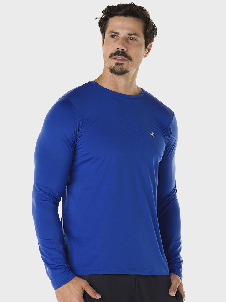Camiseta Térmica Manga Longa UVA/UVB 50+ DRY - Azul Royal